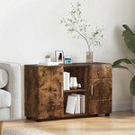 vidaXL Buffet avec étagère FLORIN Chêne fumé 88 5 x 30 5 x 55 5 cm
