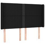 vidaXL Sommier à lattes de lit matelas et LED Noir 140x200 cm Tissu