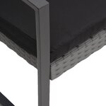 vidaXL Ensemble à manger de jardin coussins 3 Pièces gris foncé rotin PP