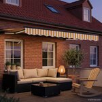 vidaXL Cadre de store manuel avec LEDs 3 5 x 2 5 m