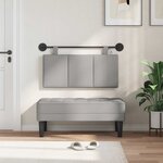 vidaXL Tête de lit suspendue Avec lumière LED Gris nuage Tissu