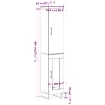 vidaXL Buffet haut Sonoma gris 34 5x34x180 cm Bois d'ingénierie