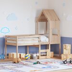 vidaXL Lit haut sans matelas 90x190 cm bois de pin massif