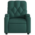 vidaXL Fauteuil inclinable de massage vert foncé tissu