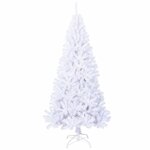 vidaXL Arbre de Noël artificiel avec branches épaisses blanc 180cm PVC