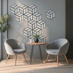 5 Panneaux muraux 30x26 hexagone gris bois