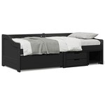 vidaXL Lit de jour avec 3 tiroirs sans matelas IRUN noir 90x200 cm