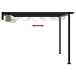 vidaXL Gazebo mural Crème Acier