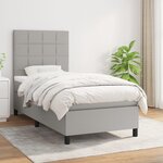 vidaXL Sommier à lattes de lit avec matelas Gris clair 100x200cm Tissu
