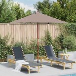 vidaXL Parasol d'extérieur avec mât en bois 150x200 cm taupe