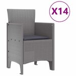 vidaXL Ensemble de salle à manger pour jardin 15 Pièces Gris clair