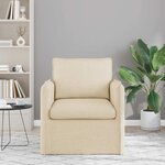 vidaXL Canapé Crème 195 x 82 x 85 cm tissu