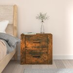 vidaXL Table de chevet murale Chêne fumé 50x36x47 cm
