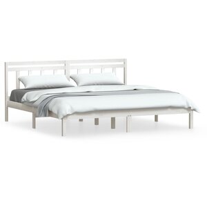 vidaXL Cadre de lit sans matelas blanc bois massif 200x200 cm