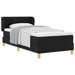 vidaXL Lit à ressorts avec matelas Noir 90 x 200 cm tissu