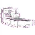 vidaXL Cadre de lit sans matelas cire marron 120x190cm bois pin massif
