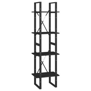 vidaXL Bibliothèque à 4 niveaux Noir 40x30x140 cm Bois de pin massif