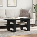 vidaXL Table basse noir 102x55x42 cm bois d'ingénierie