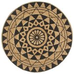vidaXL Tapis fait à la main Jute avec imprimé noir 90 cm