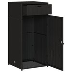 vidaXL Armoire de rangement de jardin noir 55x55x111 cm résine tressée