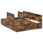 vidaXL Cadre de lit avec rangement Chêne fumé 140 x 190 cm