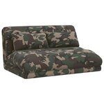 vidaXL Fauteuil de sol ajustable Vert armée Tissu