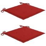 vidaXL Chaises de jardin lot de 2 avec coussins Bois de teck massif