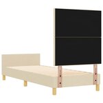 vidaXL Cadre de lit avec tête de lit Crème 80 x 200 cm tissu