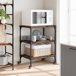 vidaXL Chariot de cuisine chêne fumé 60x41x76 cm bois d'ingénierie