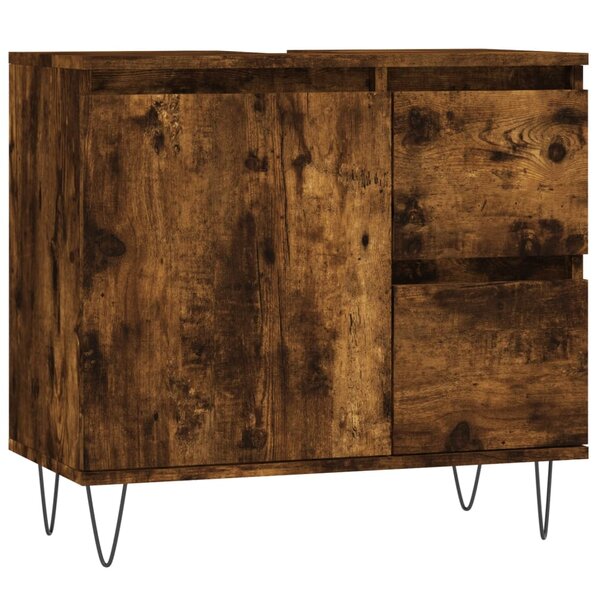 vidaXL Armoire de bain chêne fumé 65x33x60 cm bois d'ingénierie