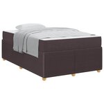 vidaXL Cadre de lit avec matelas Marron foncé 120 x 190 cm tissu