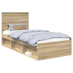 vidaXL Cadre de lit Chêne Sonoma 75 x 190 cm Bois de pin massif