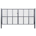 vidaXL Portail en maille de jardin Acier galvanisé 400 x 175 cm Gris