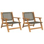 vidaXL Chaises de Jardin 2 Pièces Grises 76x67x73.5 cm Bois d'Acacia Solide