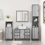 vidaXL Ensemble de meubles de salle de bain 4 Pièces sonoma gris