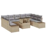 vidaXL Ensemble de canapé de jardin 10 Pièces beige et gris clair