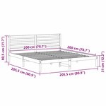vidaXL Cadre de lit Blanc 200 x 200 cm Bois massif en pin