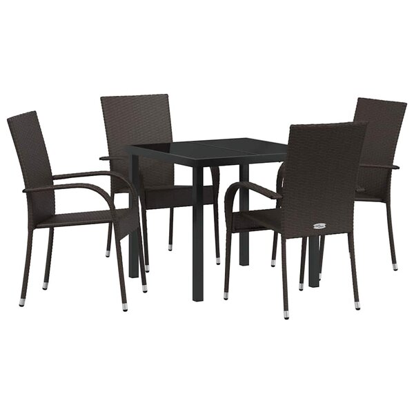 vidaXL Ensemble de salle à manger pour jardin 5 Pièces Marron
