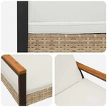 vidaXL Banc extérieur Beige et blanc crème 107 x 61 x 80 cm polyrotin