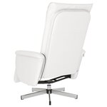 vidaXL Fauteuil inclinable de massage repose-pieds blanc similicuir