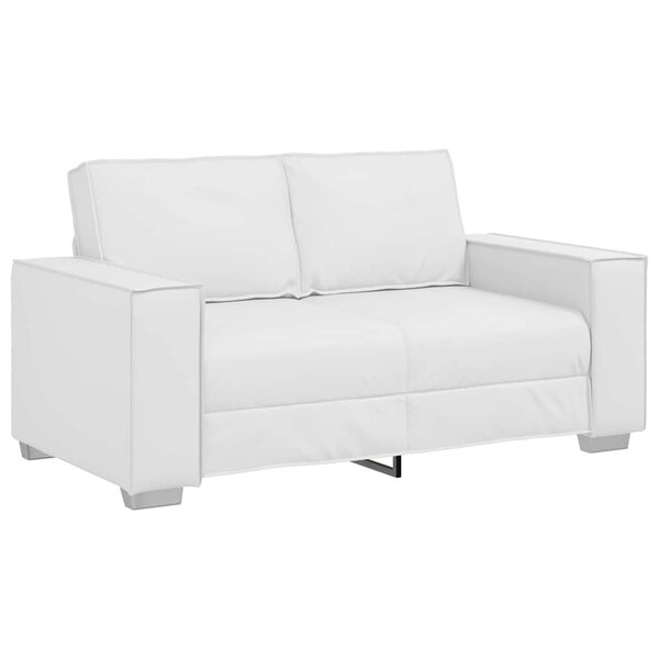 vidaXL Canapé Loveseat 160 cm avec coussin Blanc Faux cuir