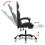 vidaXL Chaise de jeu avec repose-pied Noir et camouflage Similicuir