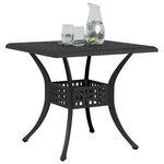 vidaXL Table de jardin noir 80x80x75 cm aluminium coulé