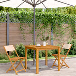 vidaXL Chaises de bistrot lot de 2 beige bois d'acacia massif et tissu