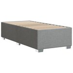 vidaXL Cadre de lit Gris clair 90x190 cm Tissu