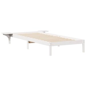 vidaXL Cadre de lit avec tables de chevet Blanc 100 x 210 cm