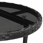 vidaXL Ensemble à manger de jardin et coussins 5 Pièces noir rotin verre