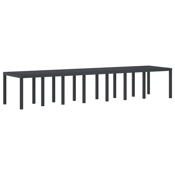 vidaXL Table de Jardin Anthracite 400 x 100 x 73 cm polyrotin