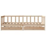 vidaXL Lit de jour avec tiroirs sans matelas 90x190 cm bois massif