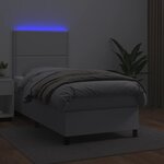 vidaXL Sommier à lattes de lit avec matelas et LED Blanc 90x190 cm